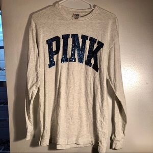 Long sleeved very light gray PINK shirt